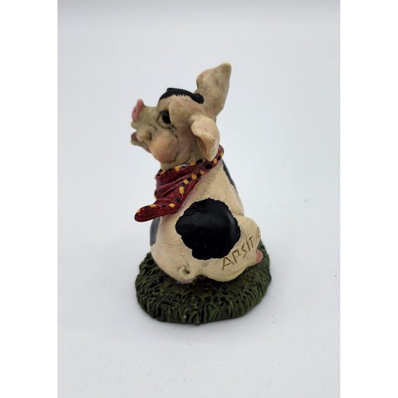 Pointing Scarf Pig Calabar Creations Pig Hollow Pete Apsit figurine 1994 Vintage - Picture 3 of 11